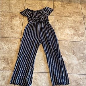 Pinstripe black & white jumpsuit
